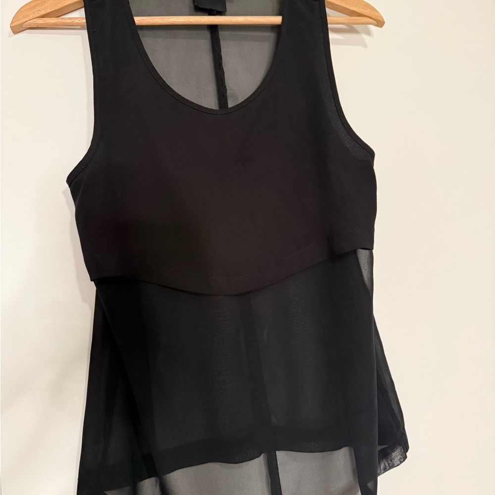 ASOS Petite Black Sheer Women's Top